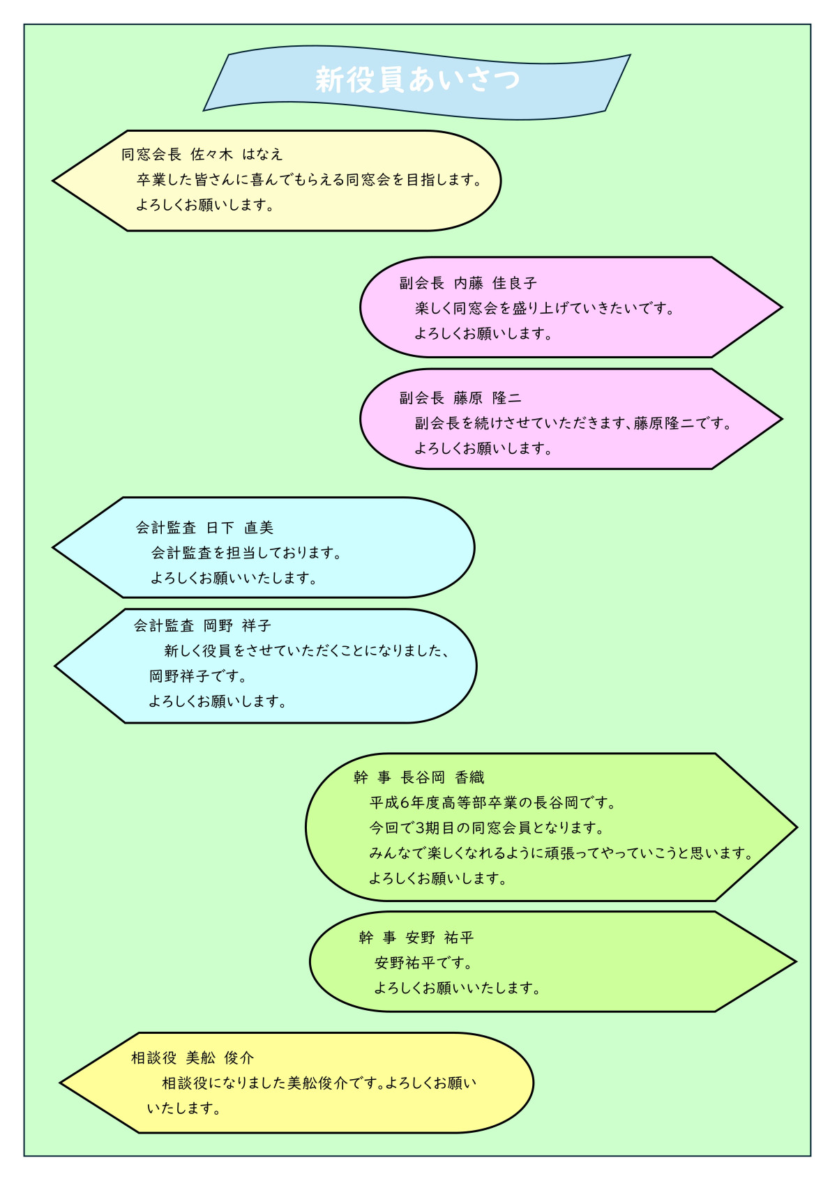 新役員あいさつ