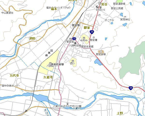 郡家西小学校校区周辺地図