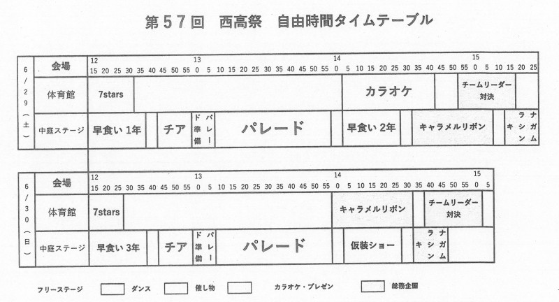 一般公開 タイムテーブル