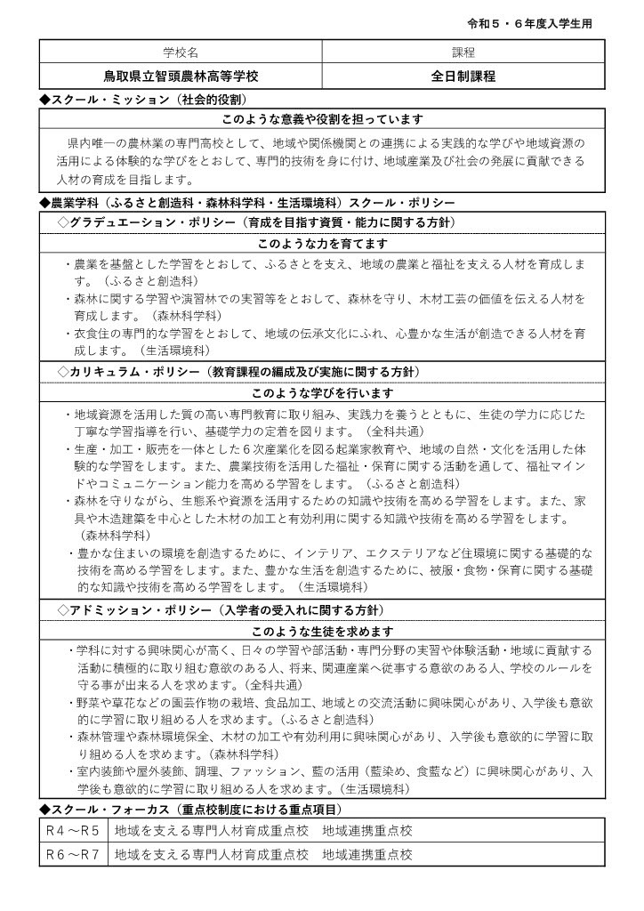 R5.6スクール・ミッション及びスクール・ポリシー