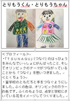 児童生徒作品のとりもうくんとりもうちゃん