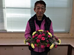 自分で生けたお花と