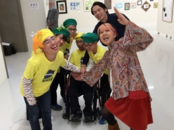 影山さんや石田先生と気合を入れてます