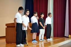 中四盲体に参加する生徒からひとこと挨拶です