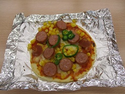 焼きあがったピザ