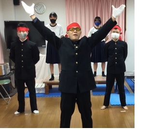 応援している様子