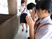 出雲大社参拝の様子