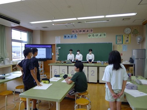 船岡小学校での交流2 